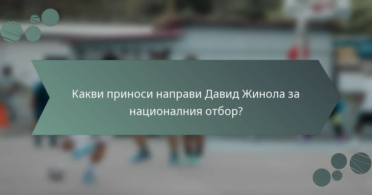 Какви приноси направи Давид Жинола за националния отбор?